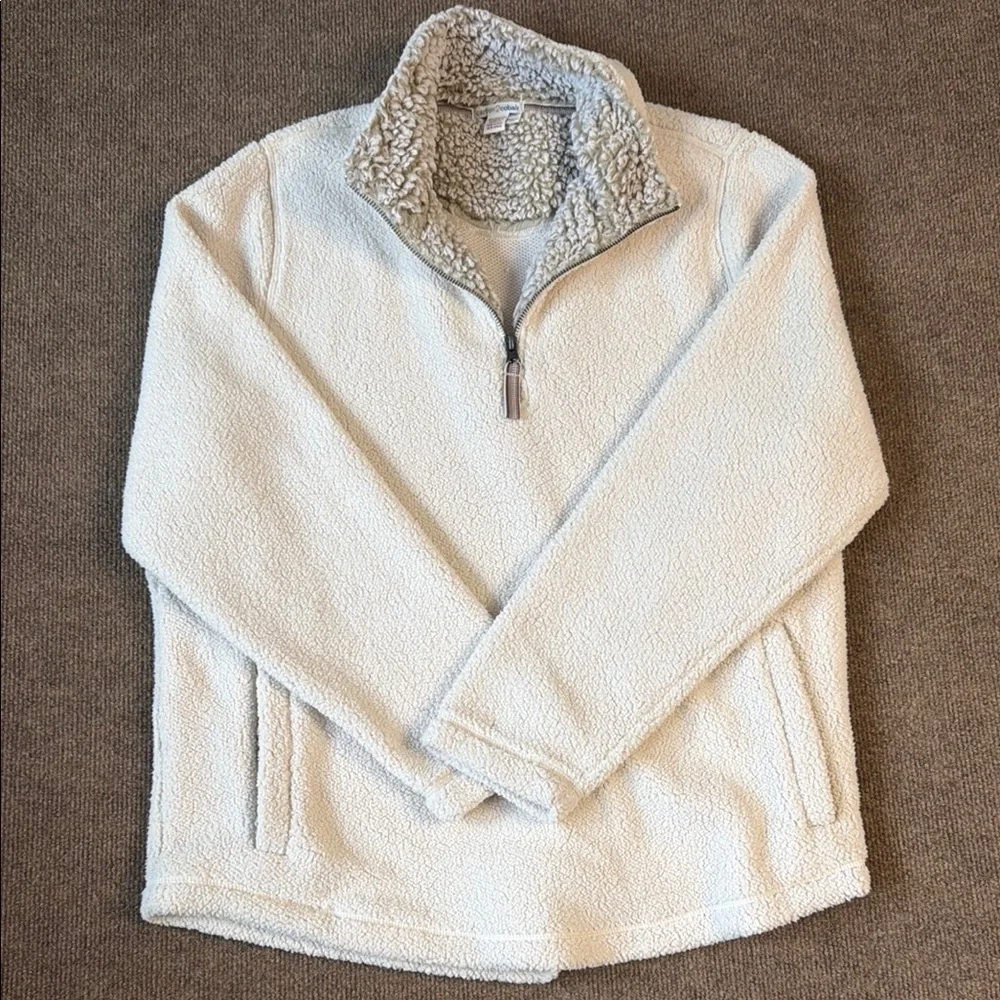 Carbon2cobalt Sweater Mens XL Beige Sherpa Fleece High Pile 1/4 Zip Pullover